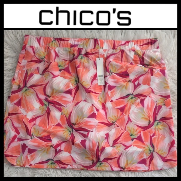 NWT Chico’s Zenergy UPF Floral Skort - Picture 7 of 10